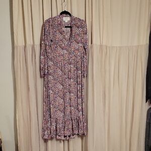 Anthropologie Multicolor Floral Long Sleeve Dress